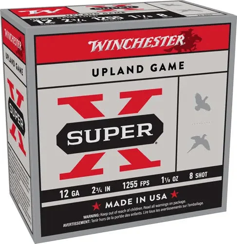 WINCHESTER SUPER-X 12GA 2.75" 1255FPS 1-1/8OZ #8 250RD CASE