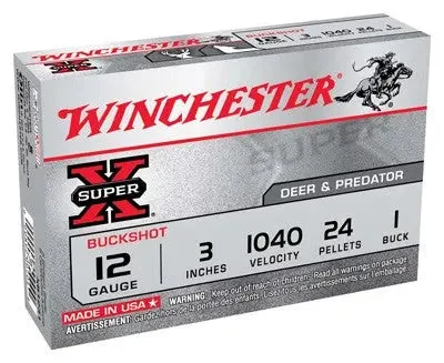 WINCHESTER SUPER-X 12GA 3" #1 BUCK 24 PELLETS 5RD