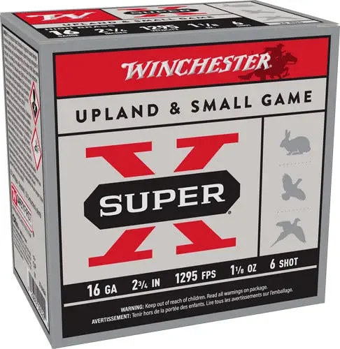 WINCHESTER SUPER-X 16GA 2.75" 1-1/8OZ #6 1295FPS 25RD