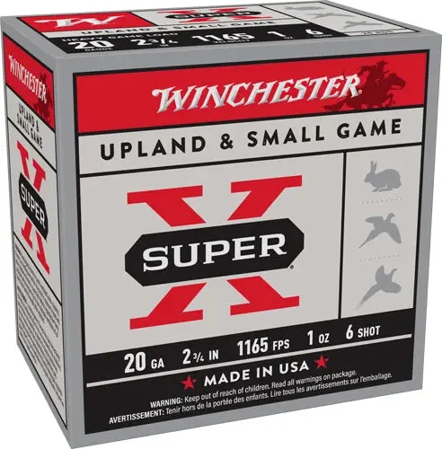 WINCHESTER SUPER-X 20GA 2.75" 1OZ #6 1165FPS 250RD CASE