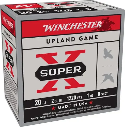 WINCHESTER SUPER-X 20GA 2.75" 1OZ #8 1220FPS 25RD