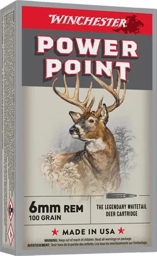 WINCHESTER SUPER-X 6MM REM 100GR POWER POINT 20RD