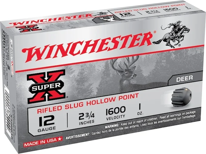 Winchester Super-X Ammunition 12 Gauge 2-3/4″ 1 oz Rifled Slug