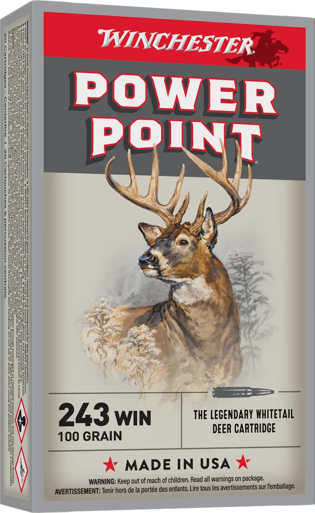 Winchester Super-X Rifle .243 Winchester 100 grain Power-Point Brass Cased Centerfire Rifle Ammunition