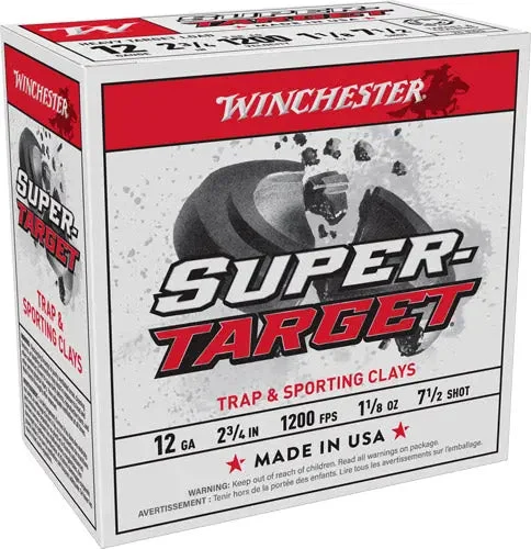 WINCHESTER TARGET 12GA 2.75" 1-1/8OZ #7.5 1200FPS 250RD CASE