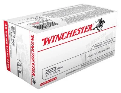 Winchester USA .223 Remington 45 gr JHP ammo