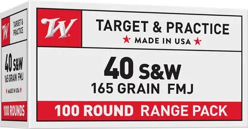 WINCHESTER USA 40 SW 165GR FMJ TRUNCATED CONE 100RD