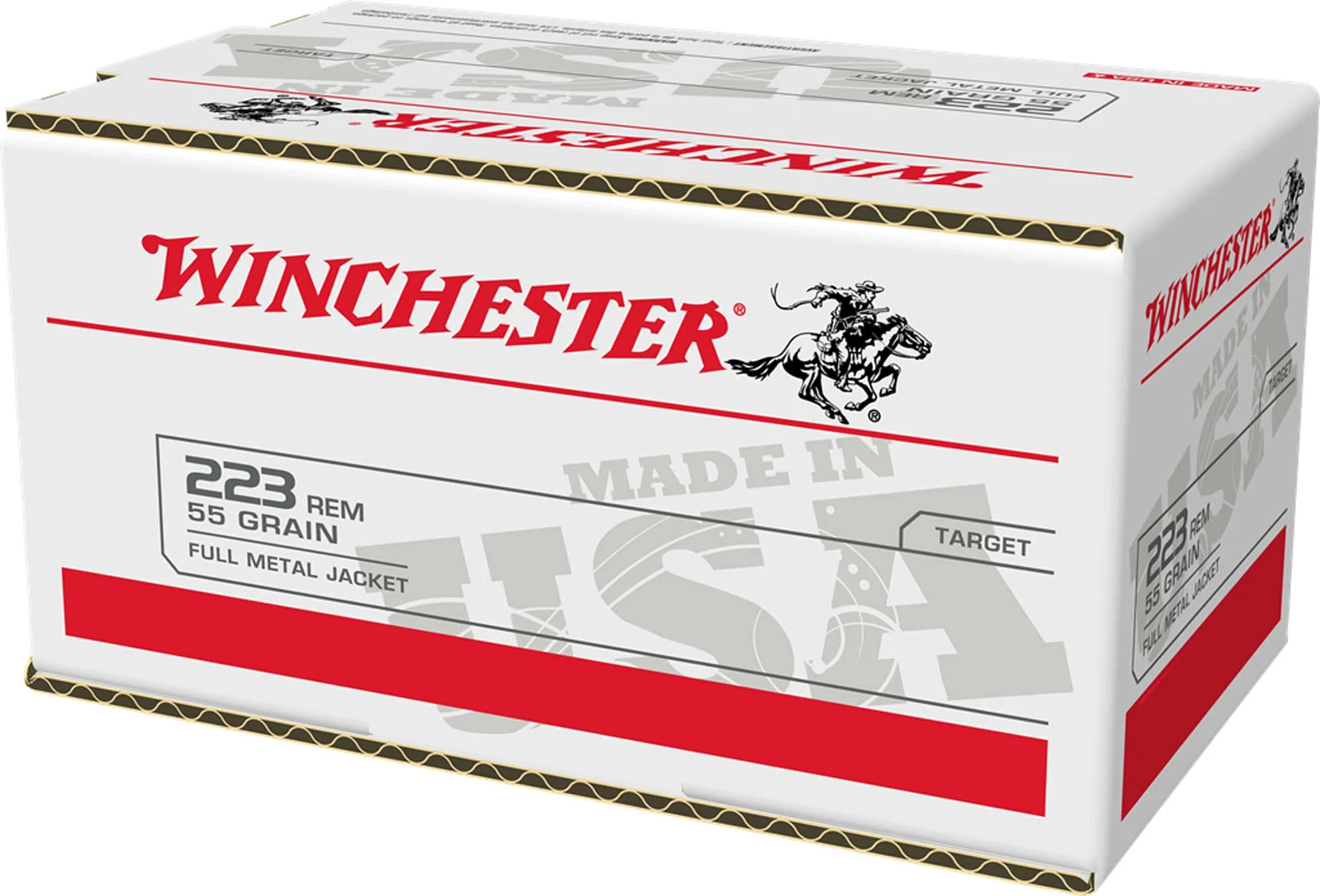 Winchester USA Lake City Rifle Ammunition .223 Rem 55 gr. FMJ 3240 fps 200/ct