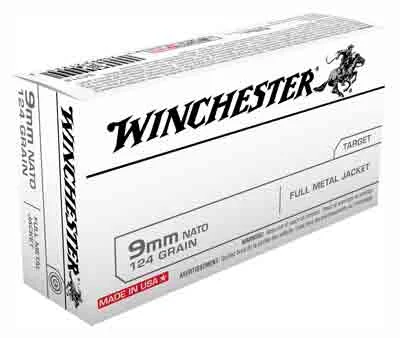 Winchester USA Nato 9mm Luger / Parabellum 124 gr FMJ ammo