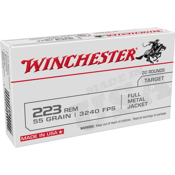 WINCHESTER USA TARGET 223REM 55GR FMJ 20RD