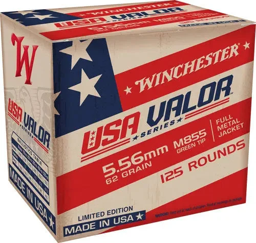 WINCHESTER USA VALOR 5.56X45 62GR M855 GREEN TIP 125RD