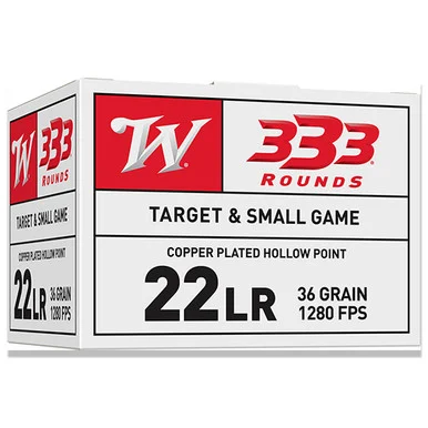 Winchester USA White Box .22 LR Ammo CPHP 36gr 333Rds Bulk Box 22LR333HP