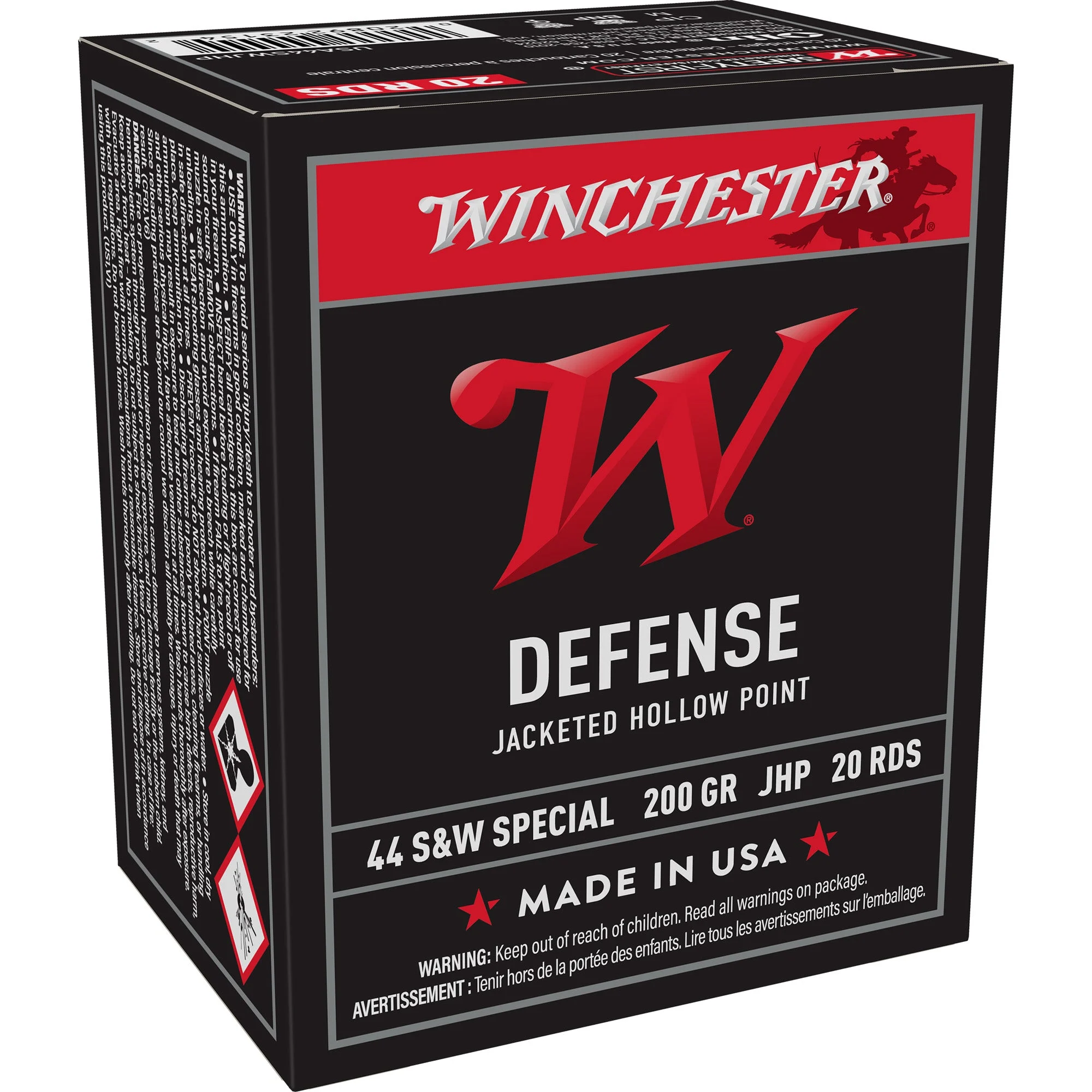 Winchester USA WHITE BOX .44 S&W Special 200 gr JHP ammo
