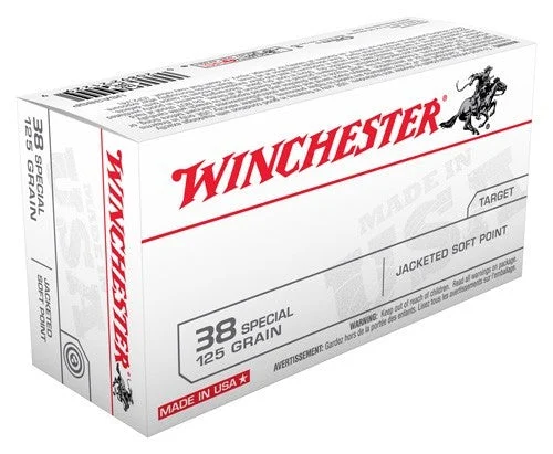 Winchester USA38SP USA Jacketed Soft Point JSP 125 Grain .38 Special