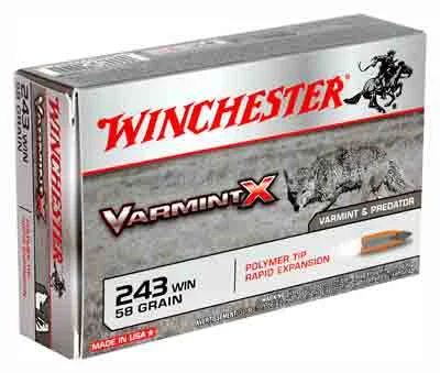 Winchester X243P Varmint X Polymer Tip Rapid Expansion58 Grain .243 Winchester