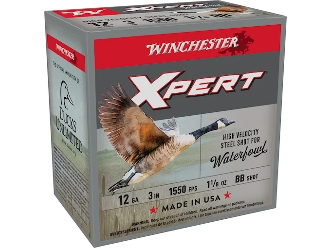 Winchester Xpert High Velocity Ammunition 12 Gauge 3″ 1-1/8 oz BB Non-Toxic Steel Shot