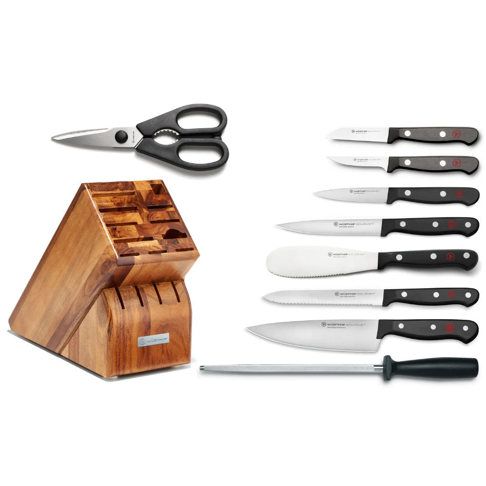 Wusthof Gourmet 10-Piece Acacia Knife Block Set