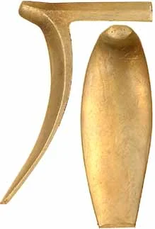 York County Style Buttplate, sand cast brassOverall length 4-1/4", width 1-7/16", comb 2-5/8"