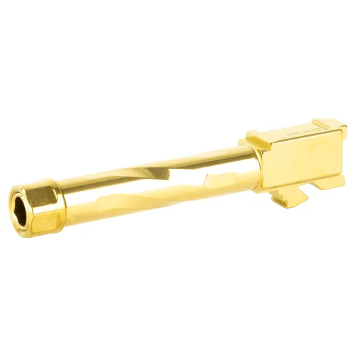 Zaffiri Barrel, Threaded 1/2x28, 9mm, 4.02, TiN Finish, Gold, Fits Glock 19 Gen 1-5