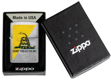 Zippo Lighter Dont Tread on Me Brushed Chrome ZP48118
