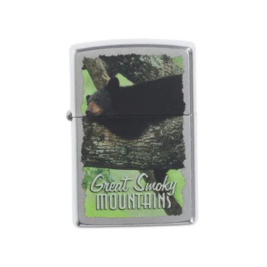 Zippo Lighter Great Smoky Mountains Bear Chrome ZP407903