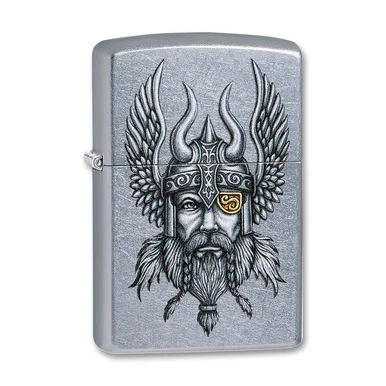 Zippo Lighter Viking Street Chrome ZP29871