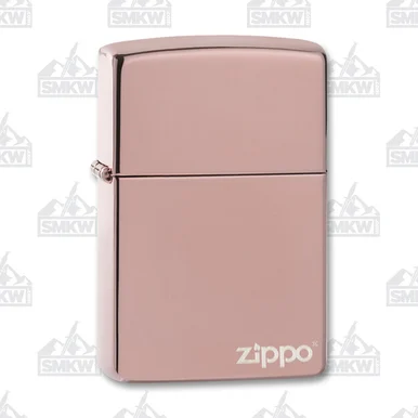 Zippo Logo Lighter High Polish Rose Gold ZP49190ZL