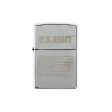 Zippo US Army Flag Street Chrome Lighter ZP48557