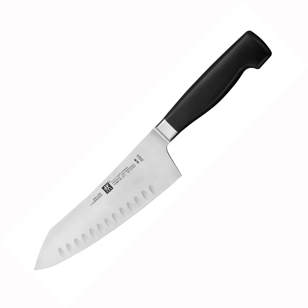 Zwilling TWIN Four Star 5″ Hollow Edge Rocking Santoku Knife