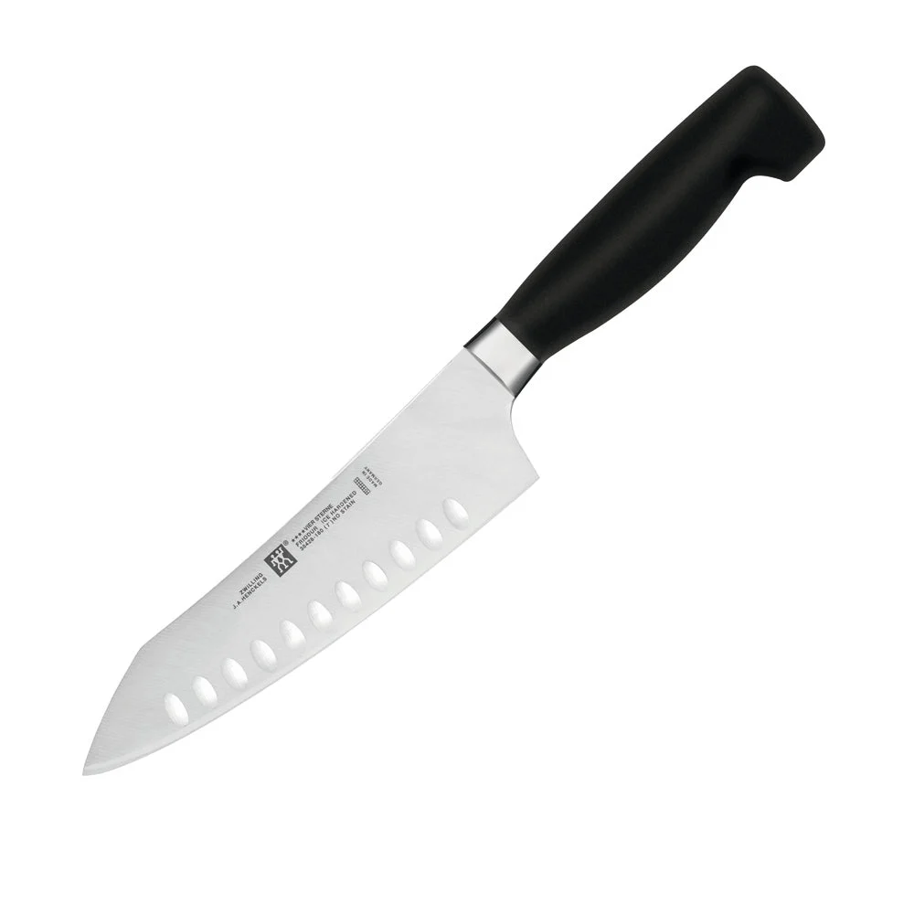 Zwilling TWIN Four Star 7″ Hollow Edge Rocking Santoku Knife